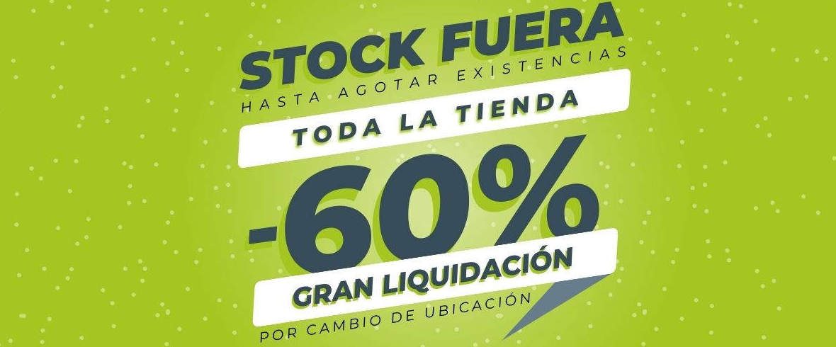 Gran Liquidacion de Stock ¡Oportunidad única! Toda la exposición al 60%